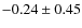 $-0.24\pm0.45$