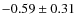 $-0.59\pm0.31$