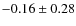 $-0.16\pm0.28$