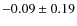 $-0.09\pm0.19$