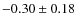 $-0.30\pm0.18$