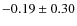 $-0.19\pm0.30$