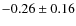 $-0.26\pm0.16$