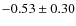 $-0.53\pm0.30$