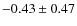 $-0.43\pm0.47$