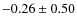 $-0.26\pm0.50$
