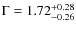 $\Gamma=1.72^{+0.28}_{-0.26}$