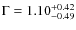 $\Gamma=1.10^{+0.42}_{-0.49}$