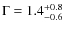 $\Gamma=1.4^{+0.8}_{-0.6}$