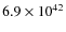 $6.9\times10^{42}$