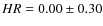 $HR=0.00\pm0.30$