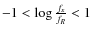 $-1<\log \frac{f_x}{f_R}<1$