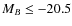 $M_B \leq -20.5$