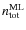 $n_{\rm tot}^{\rm ML}$