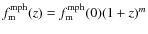 $f_{\rm m}^{\rm mph}(z) = f_{\rm m}^{\rm mph}(0) (1+z)^m$