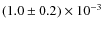 $(1.0 \pm 0.2) \times 10^{-3}$