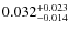 $\rm0.032^{+0.023}_{-0.014}$