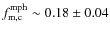 $f_{\rm m,c}^{\rm mph} \sim 0.18 \pm 0.04$