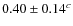 $0.40 \pm 0.14^{{c}}$