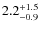 $\rm 2.2^{+1.5}_{-0.9}$