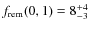 $f_{\rm rem}(0,1) =
8^{+4}_{-3}$