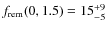 $f_{\rm rem}(0,1.5) = 15^{+9}_{-5}$