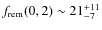 $f_{\rm rem}(0,2) \sim 21^{+11}_{-7}$