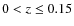 $0 < z \leq 0.15$