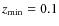 $z_{\rm min} = 0.1$