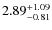 $2.89^{\rm +1.09}_{-0.81}$
