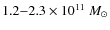 $1.2{-}2.3\times10^{11}~{{M}_{\odot}}$
