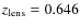 $z_{\rm lens}=0.646$