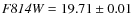 ${\it F814W}=19.71 \pm 0.01$