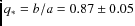 $q_*=b/a=0.87\pm0.05$