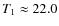 $T_1 \approx 22.0$
