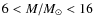 $6 < M/M_{\odot} < 16$