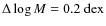 $\Delta \log M=0.2~{\rm dex}$