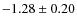 $-1.28\pm0.20$