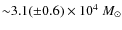 ${\sim}3.1(\pm0.6)\times10^{4}~M_{\odot}$