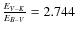 $\frac{E_{V-K}}{E_{B-V}} = 2.744$