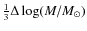 $\frac{1}{3} \Delta \log (M/M_{\odot})$