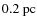 $0.2~{\rm pc}$