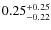 $\rm0.25_{-0.22}^{+0.25}$