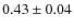 $0.43\pm0.04$