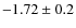 $-1.72\pm0.2$
