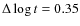 $\Delta \log t = 0.35$