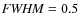 ${\it FWHM}=0.5$