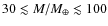 $30\lesssim M/M_{\oplus}\lesssim 100$