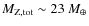 $M_{\rm Z,tot}\sim23~M_{\oplus}$
