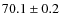 $70.1\pm0.2$